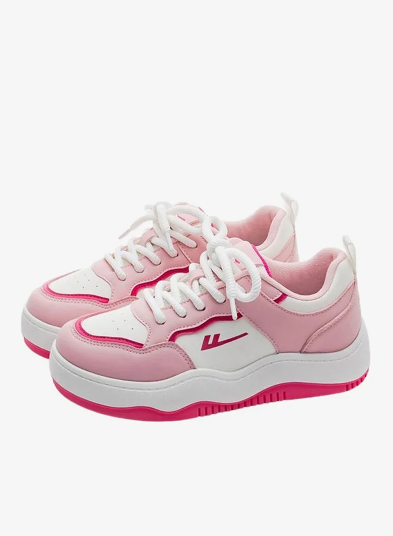 بابيا حذاء سنيكرز برباط وتصميم كتل ألوان